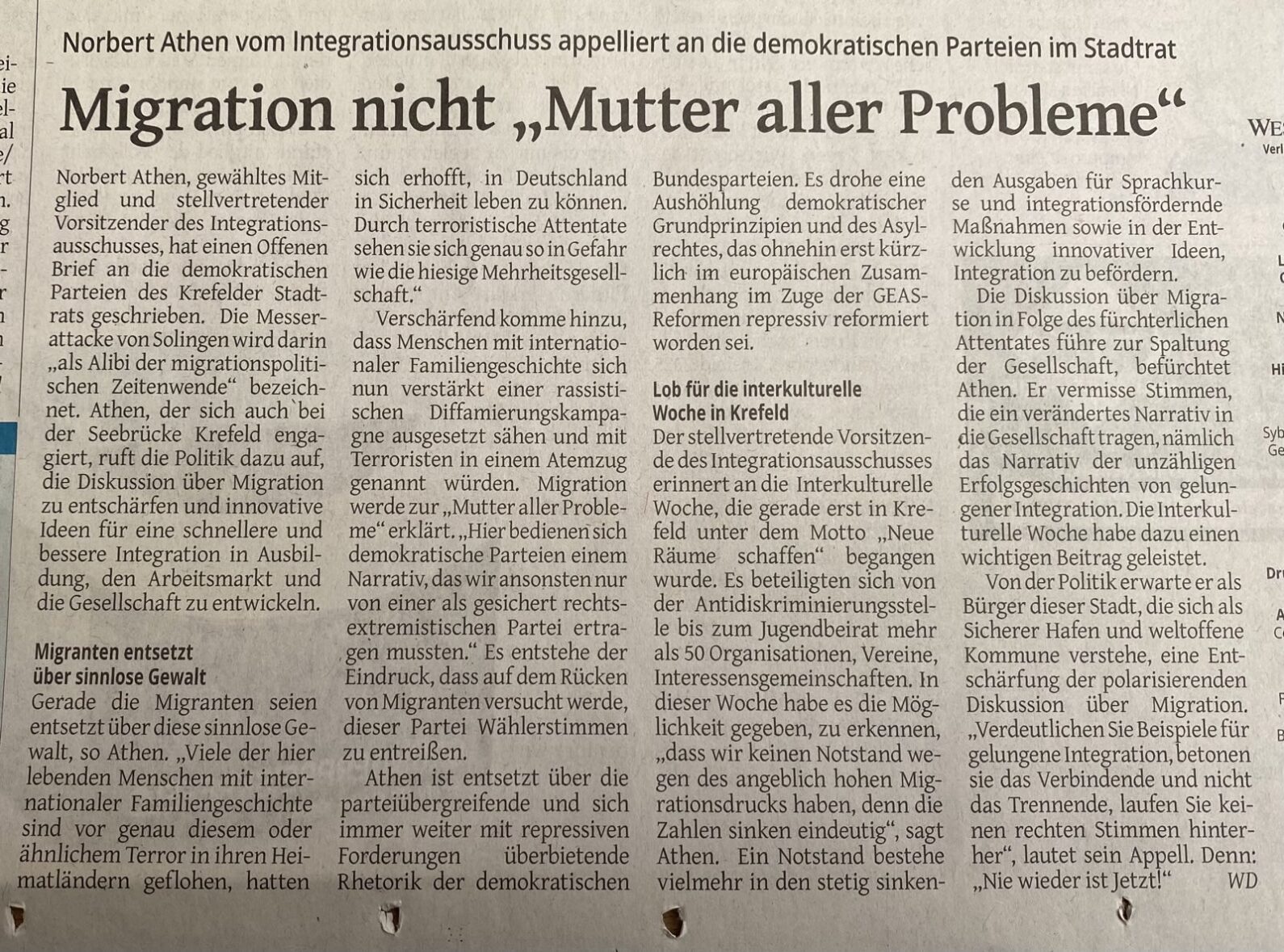 Der terroristische Akt von Solingen als Alibi der migrationspolitischen Zeitenwende